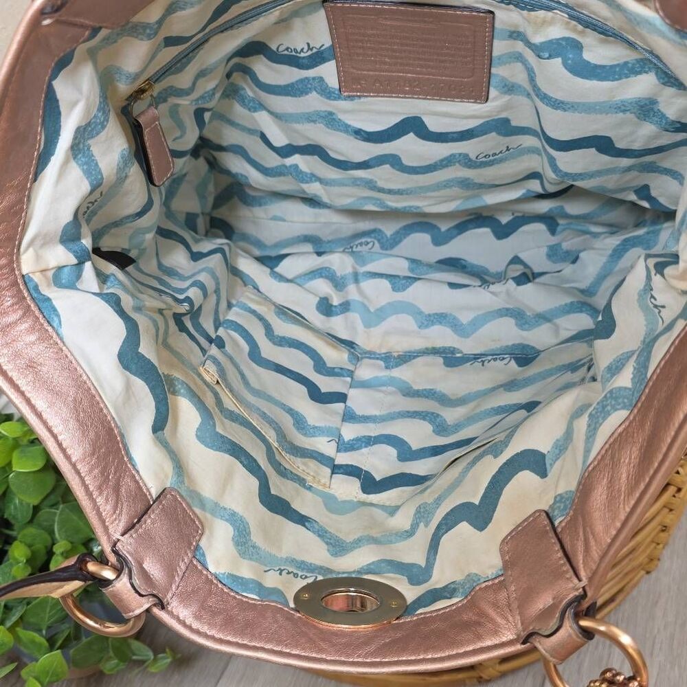 Coach Audrey "Leigh" Slim Tote – Coral Canvas - Picture 13 of 15